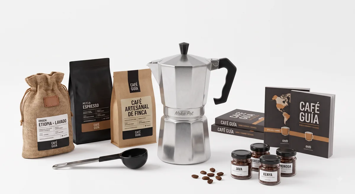 Cafetera italiana moka de aluminio sobre un fogón