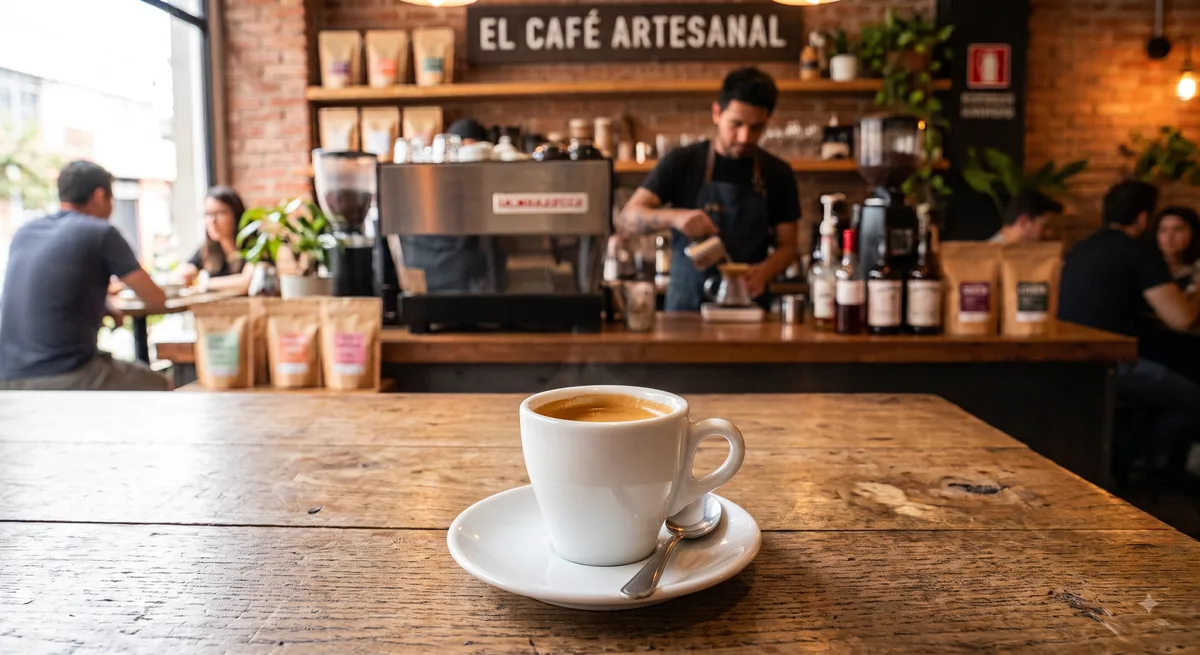 Taza pequeña de espresso con crema dorada